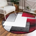 thumbnail image 1 of MDA Rug Imports Orelsi Collection Abstract Area Rug Black/Red 5'2'' Round Abstract, Geometric 5' Round Accent, Indoor Red Round, 1 of 56