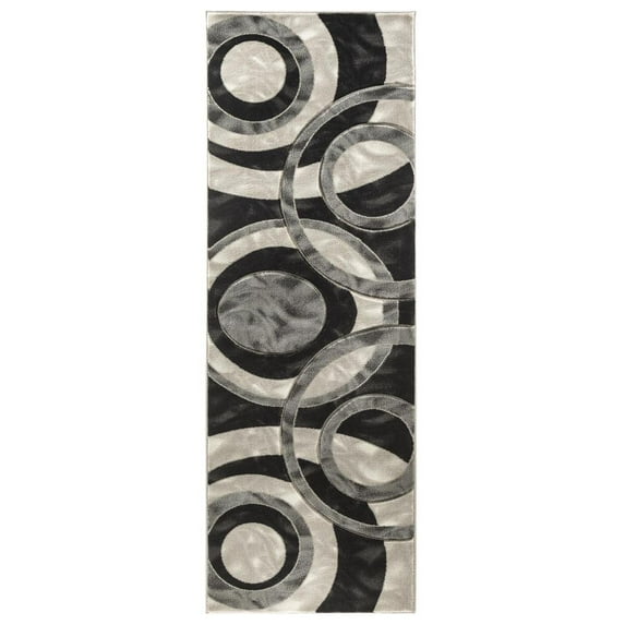 MDA Home Orelsi Gray Contemporary Polypropylene Area Rug - 2'8" x 8'1"