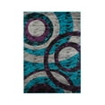 thumbnail image 1 of MDA Rug Imports Orelsi Collection Abstract Area Rug Turquoise/Purple 3'9" x 5'9" Abstract, Geometric Stain Resistant 4' x 6' Accent, Indoor Entryway,, 1 of 5