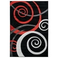 thumbnail image 1 of MDA Rug Imports Orelsi Collection Swirl Area Rug Black/Red 3'9" x 5'9" 4' x 6' Indoor,Accent Red Rectangle, 1 of 5