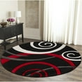 thumbnail image 1 of MDA Rug Imports Orelsi Collection Swirl Area Rug Black/Red 8'1" Round 8' Round Indoor,Accent Red Round, 1 of 5