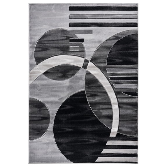 MDA Rug Imports Orelsi Grey/Black Polyester Area Rug 8'1'' X 10'5'' 8' x 10' Rectangle