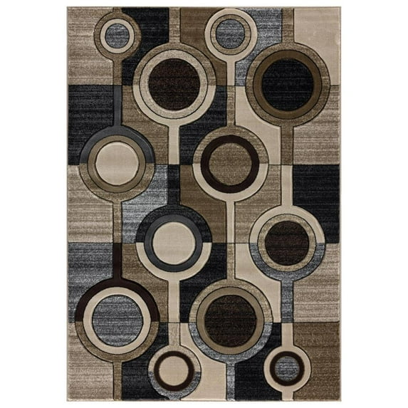 MDA Home Orelsi Brown/Gray/Cream Polypropylene Area Rug - 8'7" X 11'11"