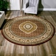 thumbnail image 1 of MDA Rug Imports Persian Collection Traditional Designed Area Rug 5'2'' Round - Brown, 1 of 2