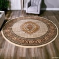 thumbnail image 1 of MDA Rug Imports Persian Collection Traditional Designed Area Rug 5'2'' Round - Cream, 1 of 2