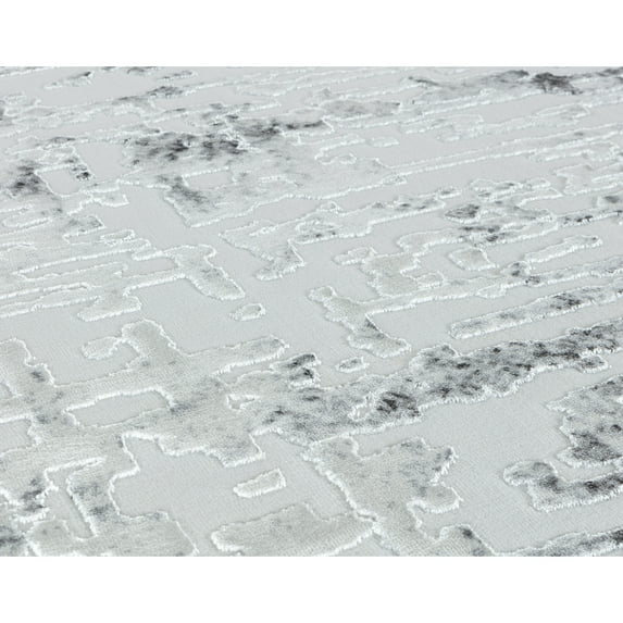 MDA Rug Imports Petra Collection Grey/White Abstract Area Rug 3'9'' X 5'9'' 4' x 6' Indoor,Accent