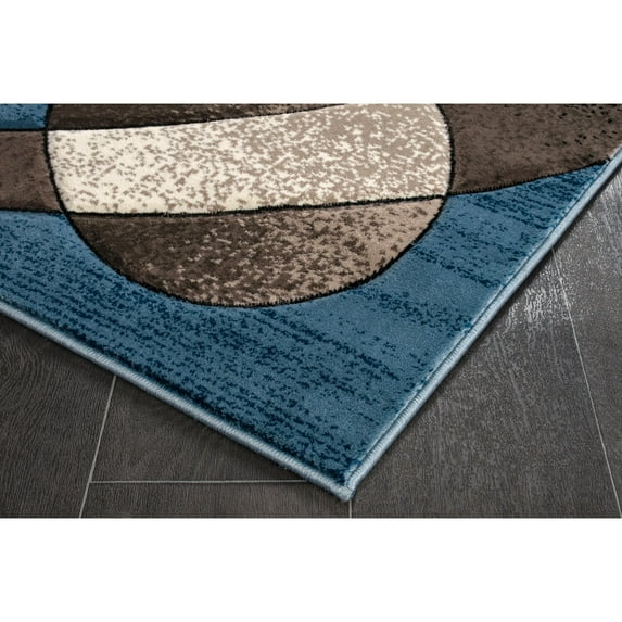MDA Rug Imports Rhodes Collection Abstract Designed Area Rug Blue 2'5'' X 3'9'' 2' x 3' Living Room,Bedroom,Dining Room Rectangle