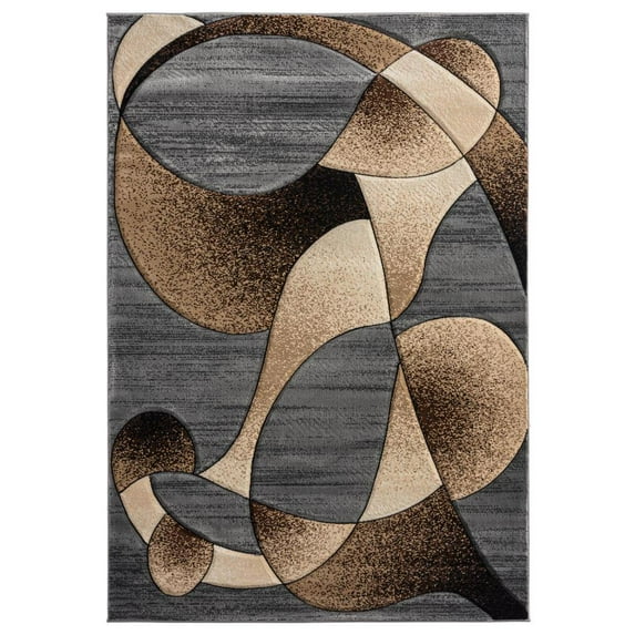 MDA Rug Imports Rhodes Collection Abstract Designed Area Rug Grey/Cream 2'1'' X 3'3'' 2' x 3' Entryway, Kitchen, Bathroom Rectangle