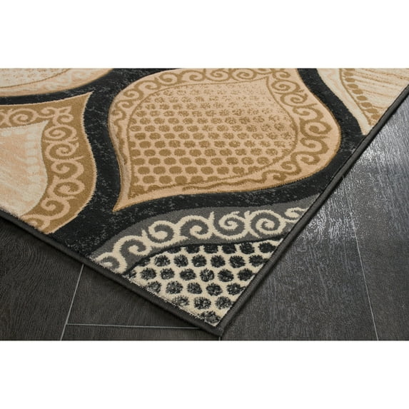 MDA Rug Imports Rhodes Collection Abstract Lattice Area Rug 6'9'' x 9'6'' - Gray/Cream