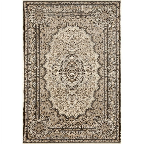 MDA Rug Imports Tabriz Collection Area Rug Cream 8'1'' X 10'5'' 8' x 10' Gold, Beige, Black Rectangle