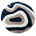 thumbnail image 1 of MDA Home Mateos Shag Abstract White/Tan/Navy Polyester Area Rug - 7' Round, 1 of 5