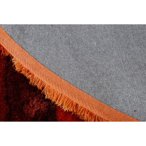 MDA Rugs Mateos Shag Red/Orange Contemporary Designed Area Rug 7' Round 6' Round Round