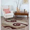 thumbnail image 1 of MDA Rugs Orelsi Red/Beige/Brown Polyester Area Rug 5'2'' Round 5' Round Round, 1 of 5