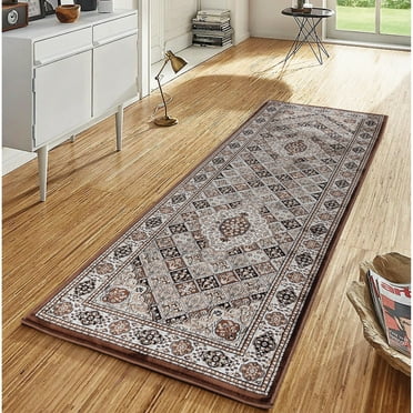 MDA Rugs Prime Collection Border Brown/Cream Area Rug 2'8'' X 8'1'' 8' Runner Rectangle,Runner