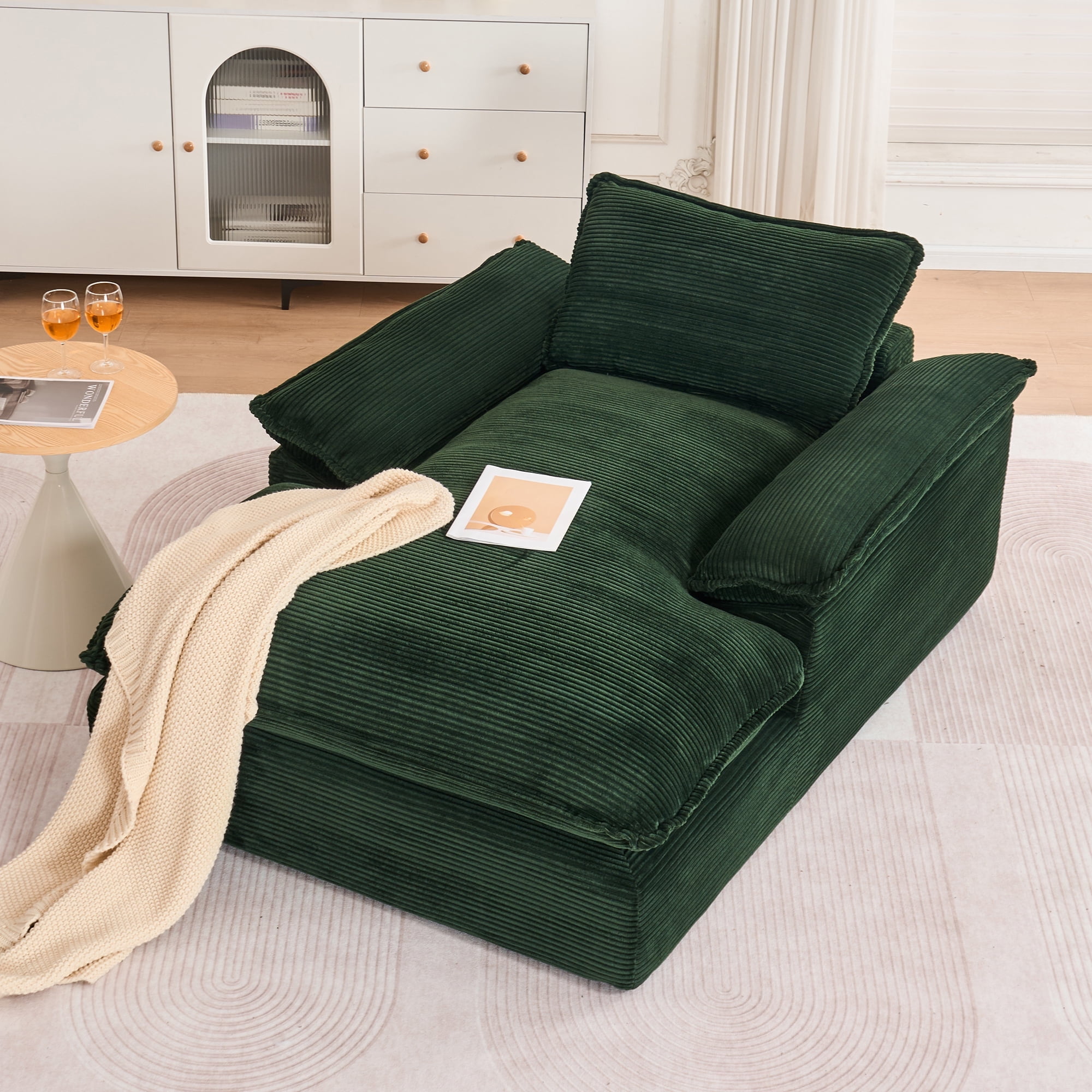 MDAQMD 66.9" Oversized Chaise Lounge Chair Boneless Sofa Comfy Large