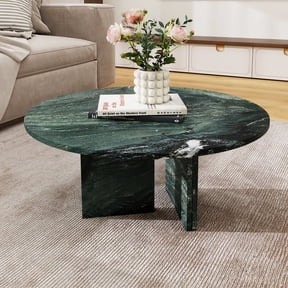 MDQMD Natural Marble Coffee Table for Living Room,Round Coffee Table ...