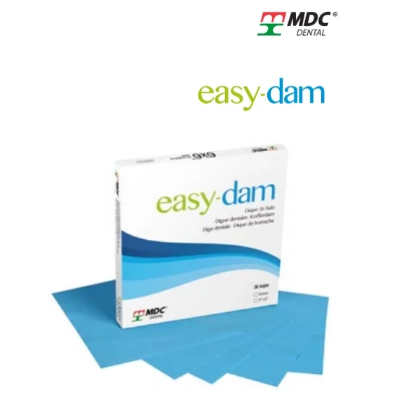 MDC NIC TONE Easy-Dam Natural Rubber Latex Dental Dam Blue 6"x6" 36 Sheets/Box