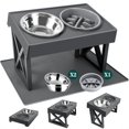 MDEHOPET Elevated Dog Bowls YPF5 with Mat for Middle Breeds, 3