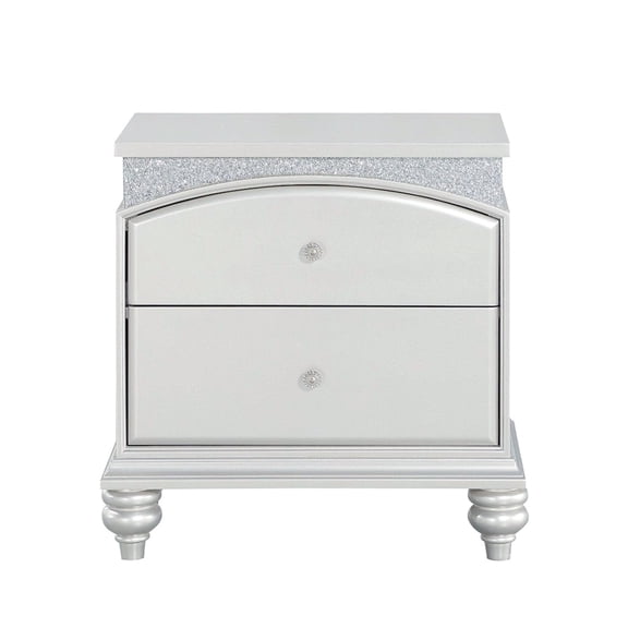 MDF 2-Drawer Nightstand with Clean Line Design / Bedroom Style Harmony