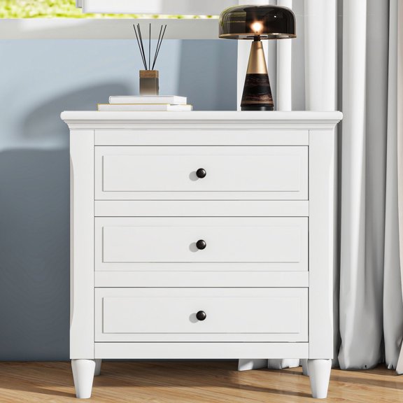 MDF 3 - Drawer Bedroom Cabinet - Easy - Open Drawers for Necessities - Bedroom Decor - Spacious Storage