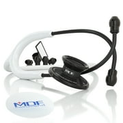 MDF  Acoustica  Deluxe Lightweight Dual Head Stethoscope - Free-Parts-for-Life & - Blackout and White MDF747XP-BO29