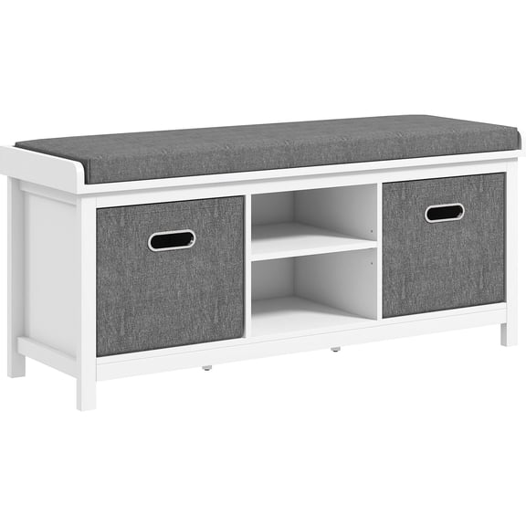 MDF Bench - 2 Drawers and Open Compartments - Entryway - Cozy Seating for All