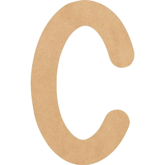 MDF Blank Wood 18'' Tall Breakbone Letters Alphabet C, Paintable Craft