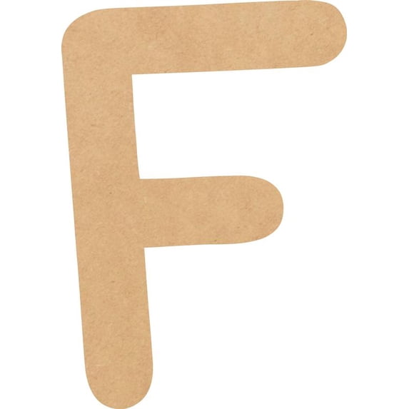 MDF Blank Wood 2'' Tall Breakbone Letters Alphabet F, Paintable Craft