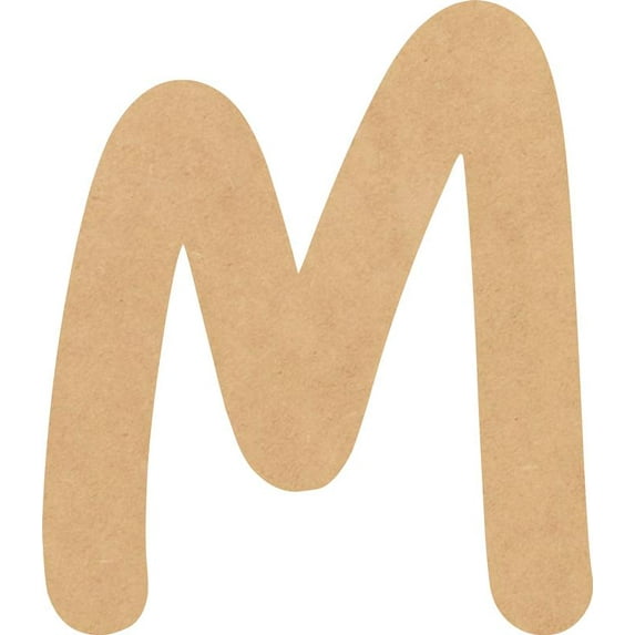 MDF Blank Wood 2'' Tall Breakbone Letters Alphabet M, Paintable Craft