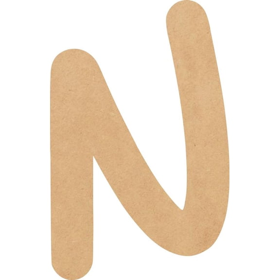 MDF Blank Wood 3'' Tall Breakbone Letters Alphabet N, Paintable Craft