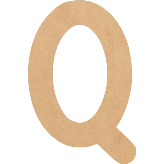 MDF Blank Wood 4'' Tall Breakbone Letters Alphabet Q, Paintable Craft