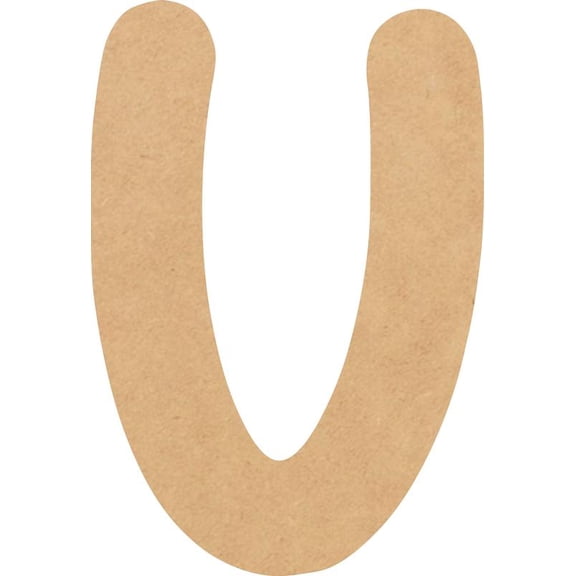 MDF Blank Wood 4'' Tall Breakbone Letters Alphabet U, Paintable Craft