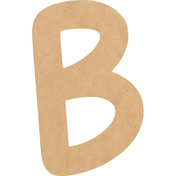 MDF Blank Wood 7'' Tall Breakbone Letters Alphabet B, Paintable Craft