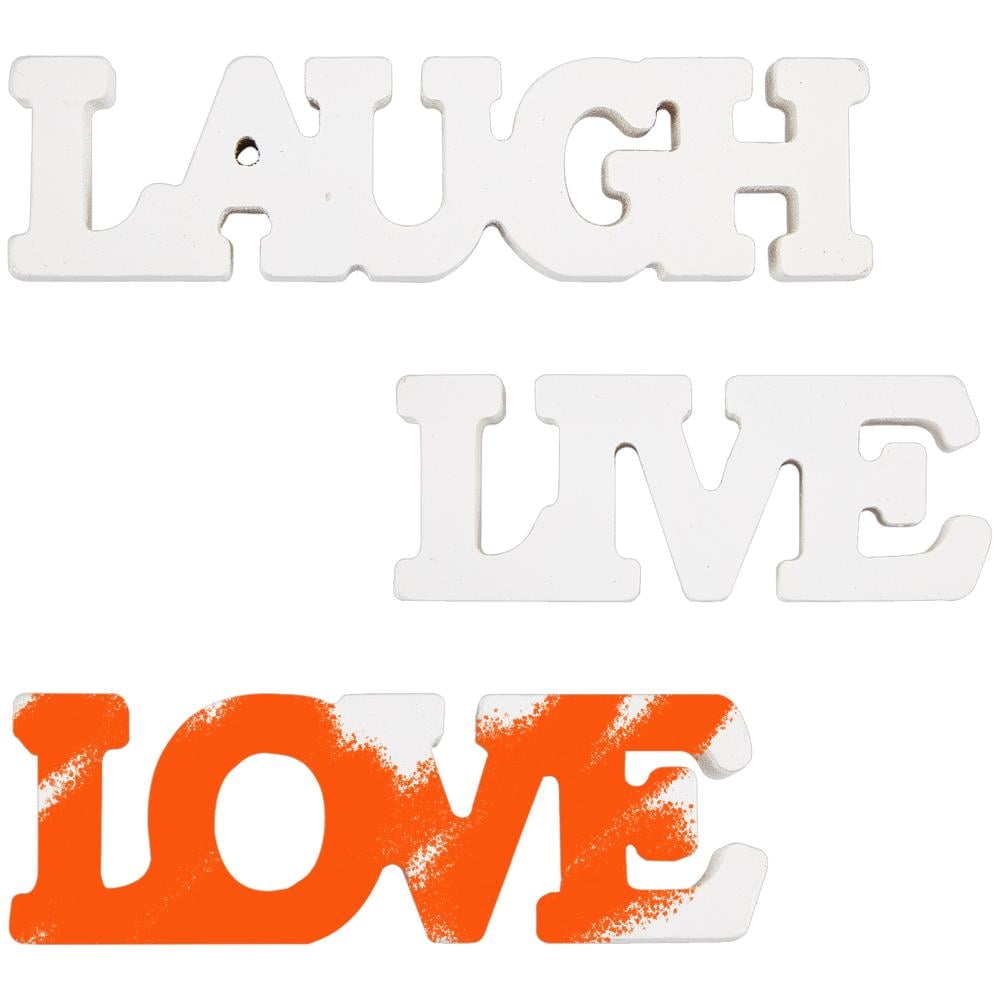 MDF Board Letters for Wall Art Home Party Decorations Word Laugh & Live ...