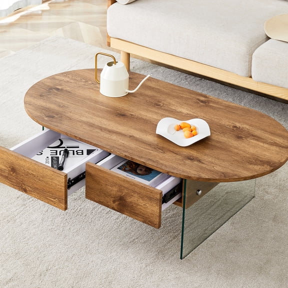 MDF Board with Glass - Double Drawer Function - Family Gathering - Durable and Beautiful