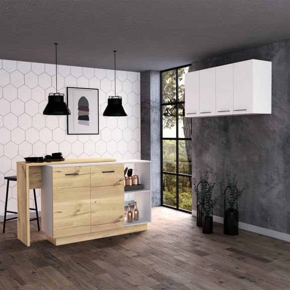 MDF Build - Two Open Shelves for Extra Storage - Kitchen Serving Area - Minimalist Kitchen Design