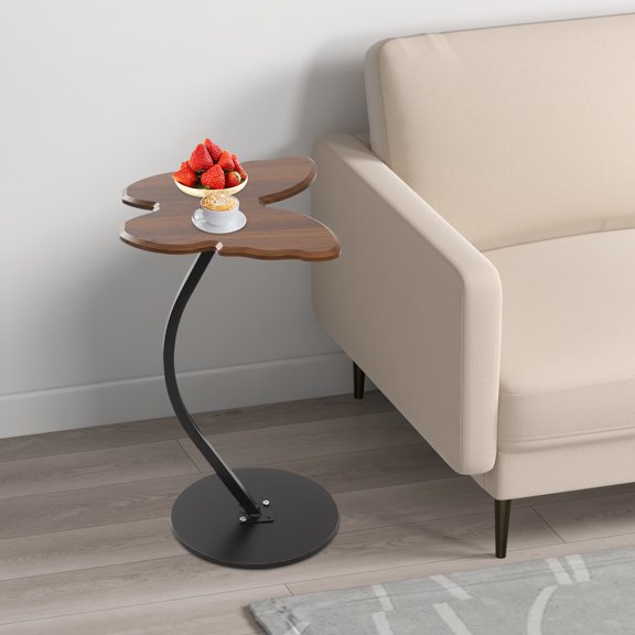 MDF Carbon Steel Butterfly-Shaped Side Table Portable Creative Coffee Table C-Shaped Sofa Side Table