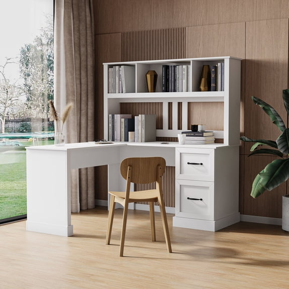 MDF Computer Desk with Hutch, Waterproof Surface / Good for Daily Use in Office