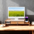 thumbnail image 1 of MDF Computer Monitor Stand with Key, Computer Rack with Lockable Drawer, Computer Monitor Screen Booster, 1 of 19