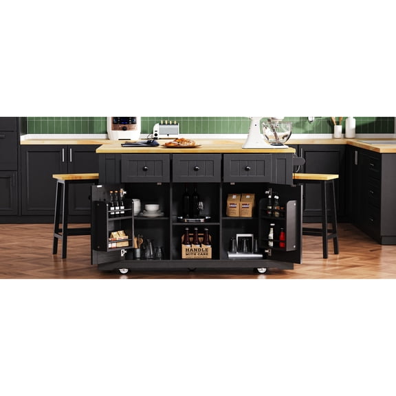 MDF Construction - 3 AC Outlets and Adjustable Shelves - Kitchen Environment - Solid and Customizable Usage