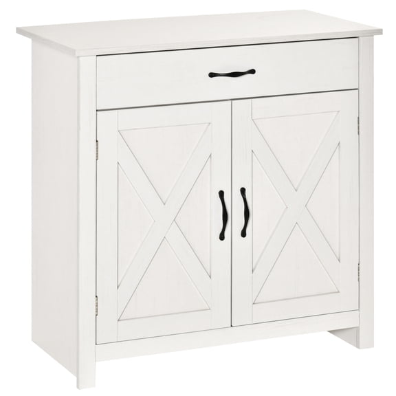 MDF Construction - Ample Space for Linens - Kitchen Accent - Barn Door Style