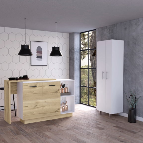 MDF Construction - Two-sided Storage - Kitchen Setup - Offer Flexible Storage