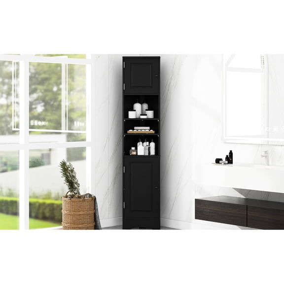 MDF Corner Cabinet with Enclosed Storage - Keep Stuff Clean and Dust-Free