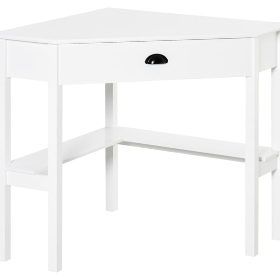 MDF Corner Desk with Rounded Edges | Saves Space and Stores Daily Items | Gives Stable and Versatile Usage