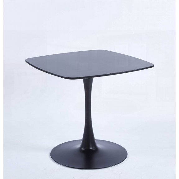 MDF Dining Table for Kitchen, Black & Stable with Metal Legs