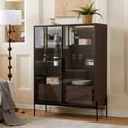thumbnail image 1 of MDF Display Cabinet with LED Strip - 2 Drawers for Extra Storage - Study - Keep Stationery & Documents, 1 of 3