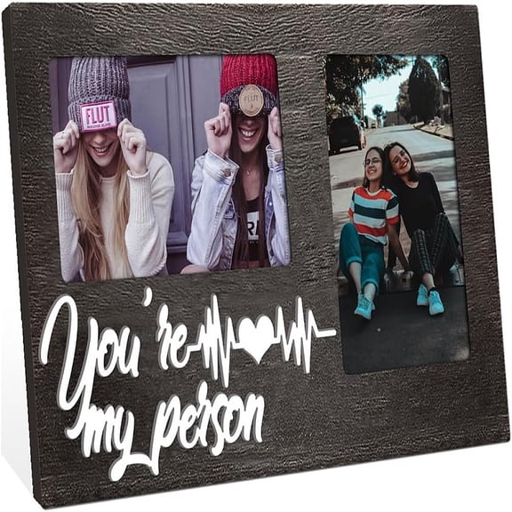 MDF Double Photo Frames Display Photo Frame Rectangle with Word Best Mom Word 200x320mm for DIY