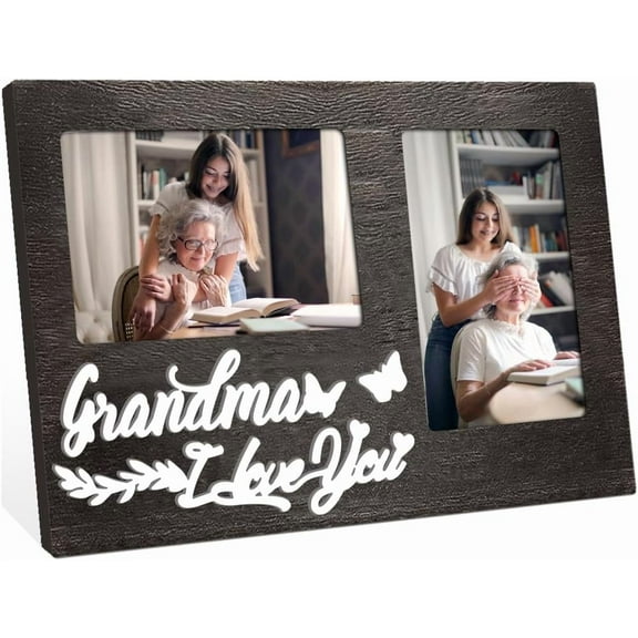 MDF Double Photo Frames Display Photo Frame Rectangle with Word Butterfly 200x320mm