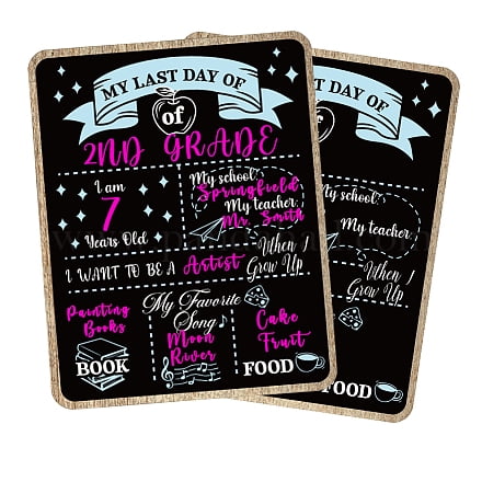 MDF Double- Sided First Day of School Chalkboard Rectangle 356x280mm Colorful