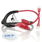MDF Instruments Acoustica Deluxe Lightweight Dual Head Stethoscope - Free-Parts-for-Life & MDF747XP-R11 - Red and Black